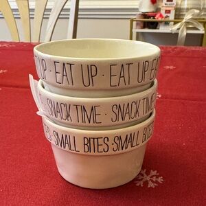 Mud Pie-Rae Dunn Snack Time Bowl Set - Cream. New without tags.